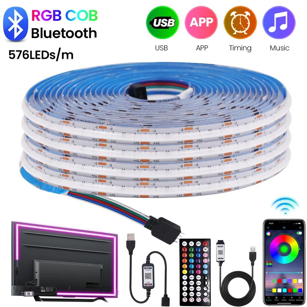 USB RGB COB LED Ʈ ,    , е  COB   , TV Ʈ, 576LEDs/m, 5V